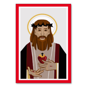 Heiliges Herz Jesu Gebetskarte Tischnummer