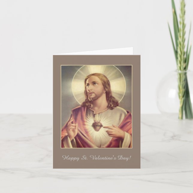Heiliges Herz Jesu Herz Valentine Feiertagskarte (Vorderseite)