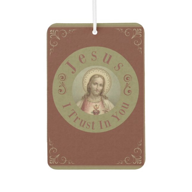 Heiliges Herz Jesu Ich vertraue auf dich Autolufterfrischer (Vorderseite)
