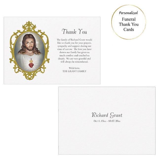 Heiliges Herz Jesu Katholische Beerdigung Dankeskarte (Von Creator hochgeladen)