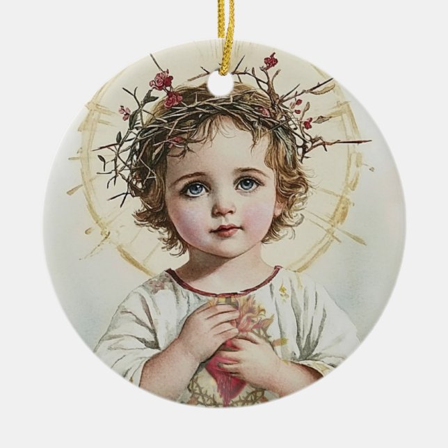 Heiliges Herz Jesu, katholische, göttliche Barmher Keramik Ornament (Vorne)