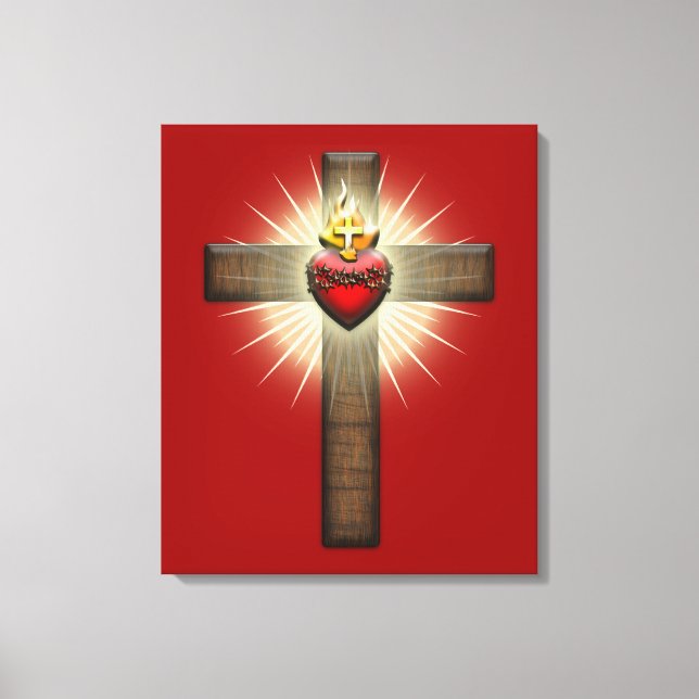 Heiliges Herz Jesu Kreuzes Leinwanddruck (Vorderseite)