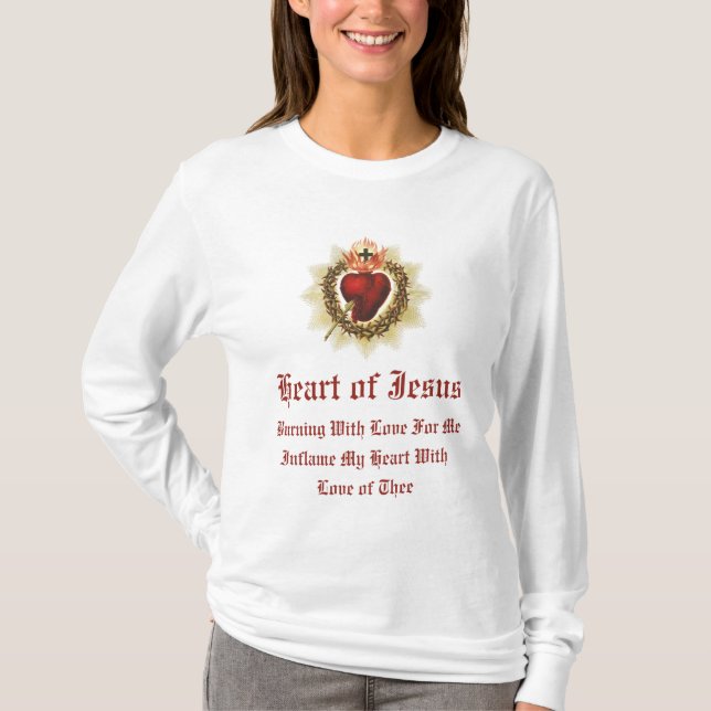 Heiliges Herz Jesu Langschläfer T - Shirt (Vorderseite)