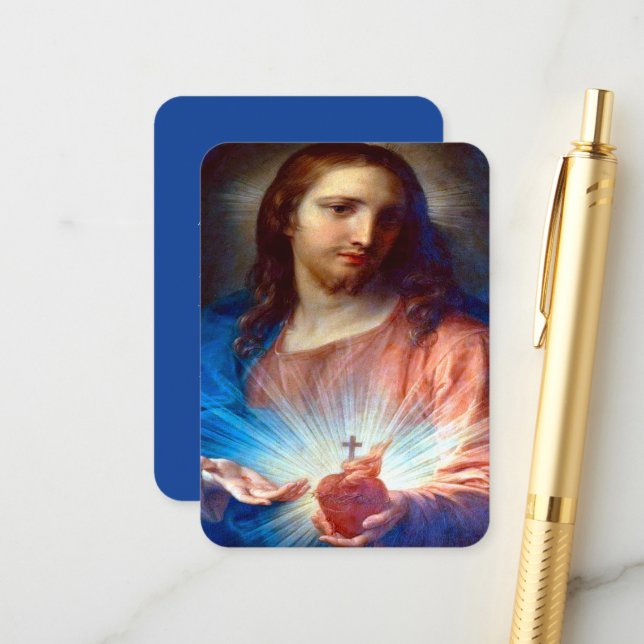 Heiliges Herz Jesu mit Schändchengebet Begleitkarte (Vorderseite/Rückseite Beispiel)