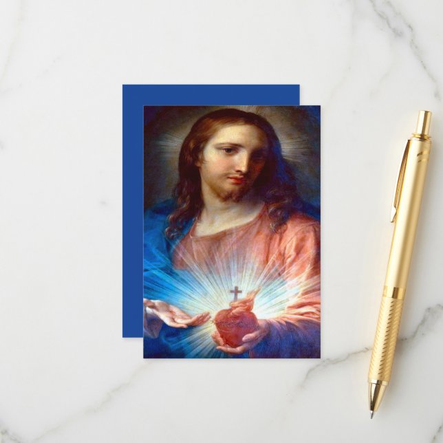 Heiliges Herz Jesu mit Schändchengebet Begleitkarte (Vorderseite/Rückseite Beispiel)