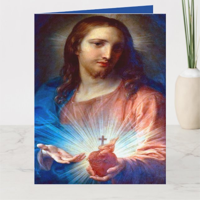 Heiliges Herz Jesu mit Schändchengebet Dankeskarte (Vorderseite)