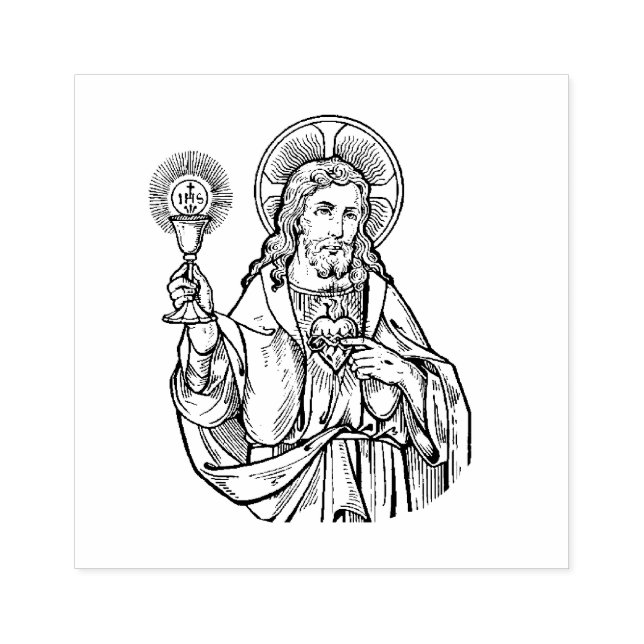 Heiliges Herz Jesu Religiös-katholisch Gummistempel (Prägung)
