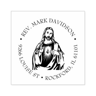 Heiliges Herz Jesu Religiöse göttliche Barmherzigk Gummistempel
