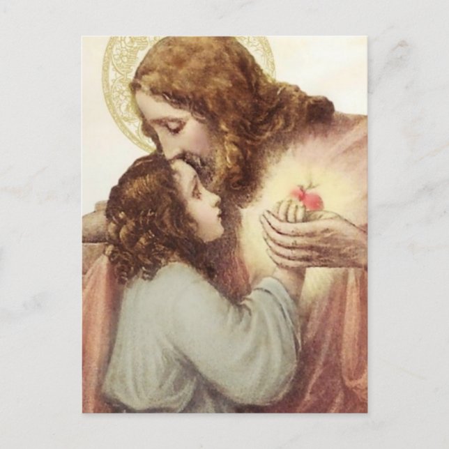 Heiliges Herz Jesu Religiöse Postkarte (Vorderseite)