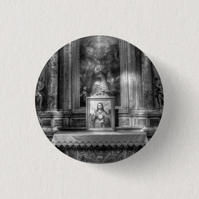Heiliges Herz Jesu strahlt Licht Button (Vorderseite)