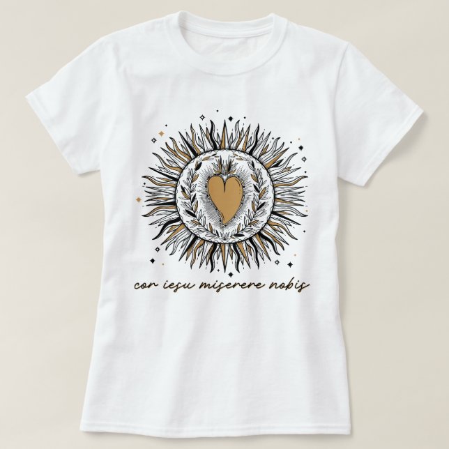 Heiliges Herz Jesu Traditionell katholisch T-Shirt (Design vorne)