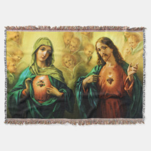 Heiliges Herz Jesu & Unbefleckte Maria Blanket Decke