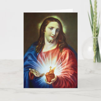 Heiliges Herz Jesu Vintage Begrüßung Karte