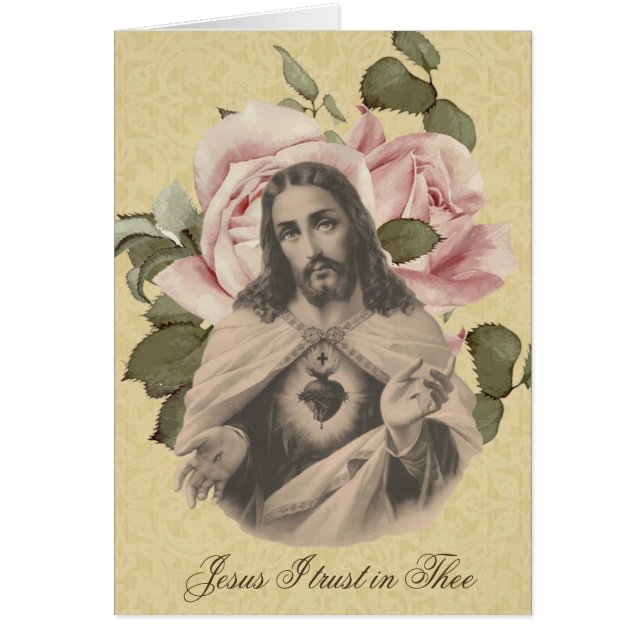 Heiliges Herz Jesu Vintage Religiöse Blüte (Vorne)