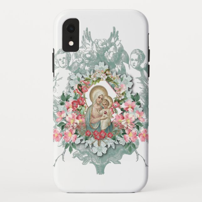 Heiliges Herz Jesus Jungfrau Maria Religiös   Case-Mate iPhone Hülle (Rückseite)