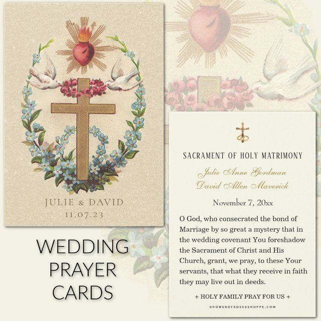 Heiliges Herz Jesus katholische Hochzeitsgebet-Kar (FEATURING A BEAUTIFUL TRADITIONAL CATHOLIC WEDDING PRAYER CARD)