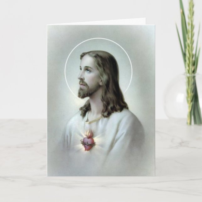 Heiliges Herz Jesus katholisches Beileid Vielen Da Dankeskarte (Vorderseite)
