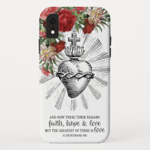 Heiliges Herz Jesus kreuzen Rote Rosen Blumen Case-Mate iPhone Hülle