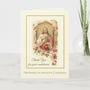 Heiliges Herz Jesus Rose Beileid Vielen Dank Dankeskarte