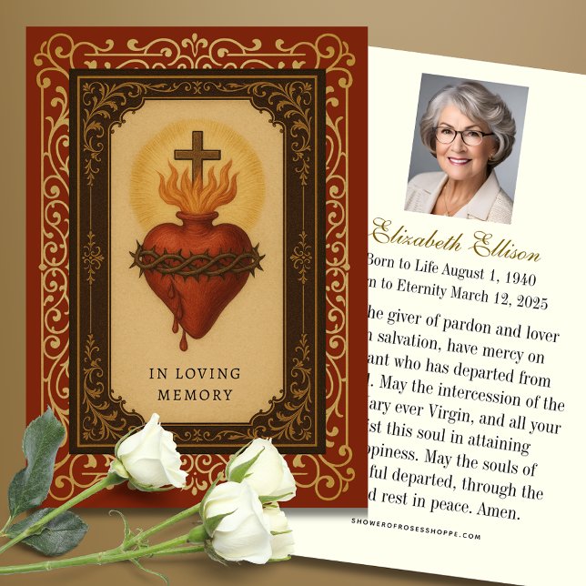 Heiliges Herz Jesus Vintage Beerdigung Gedenkstätt (Von Creator hochgeladen)