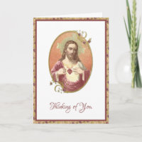 Heiliges Herz Jesus Vintage Gebetskarte
