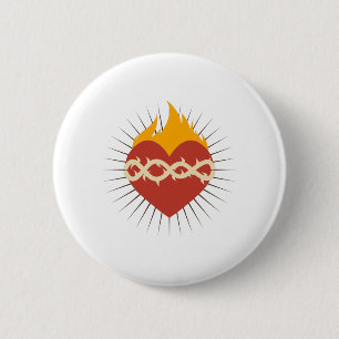 Heiliges Herz katholisch Button