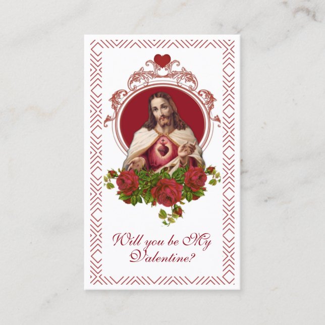 Heiliges Herz Katholische Valentine Religiöses Geb Visitenkarte (Vorderseite)