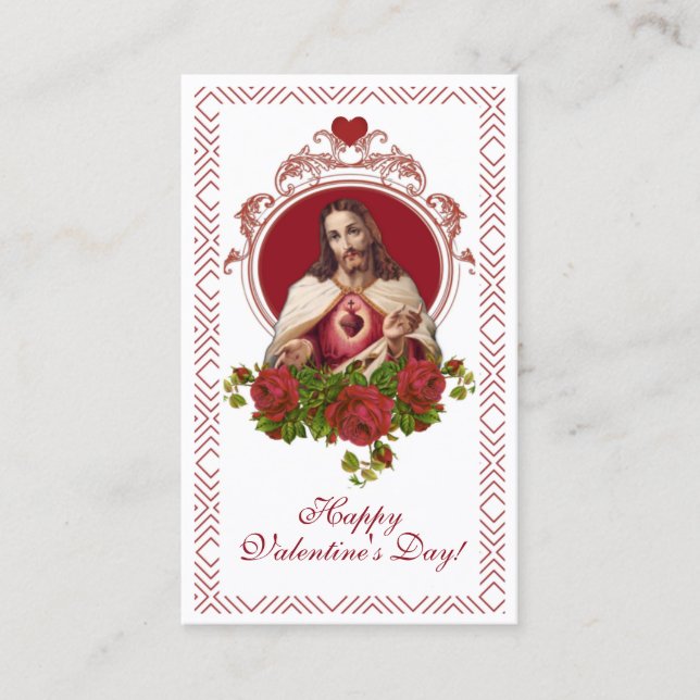 Heiliges Herz katholisches Valentinisches Religiös Visitenkarte (Vorderseite)