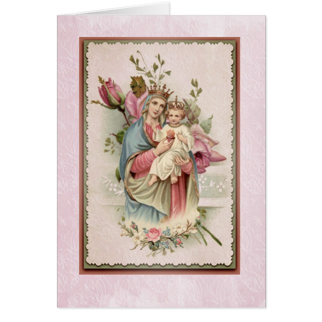 Heiliges Herz Marys von rosa Rosen Jesuss religiös (Vorne)