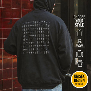 Heiliges Herz Symmetrische Weiße Kreuze Johannes 1 Hoodie