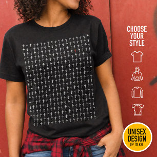 Heiliges Herz Symmetrische Weiße Kreuze Johannes 1 T-Shirt