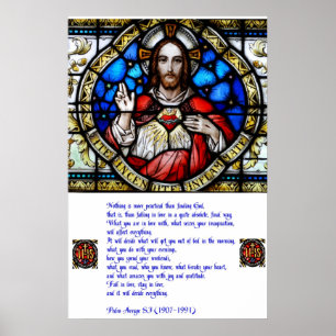 Heiliges Herz und Arrupe Gebet Poster