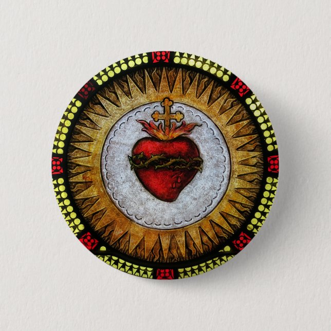 Heiliges Herz von Jesus-Abzeichen Button (Vorderseite)