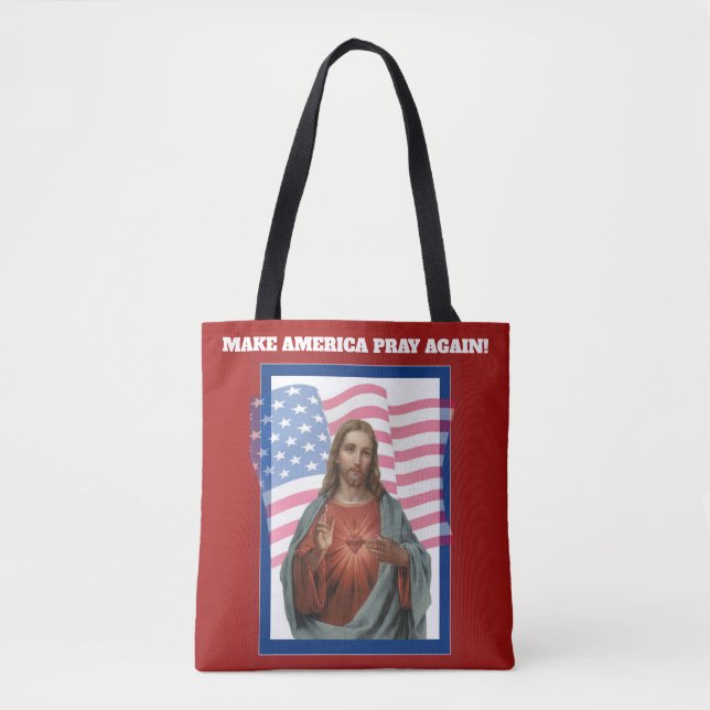 Heiliges Herz von Jesus-amerikanischer Flagge Tasche (Vorderseite)