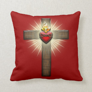 Heiliges Herz von Jesus-Kreuz Kissen
