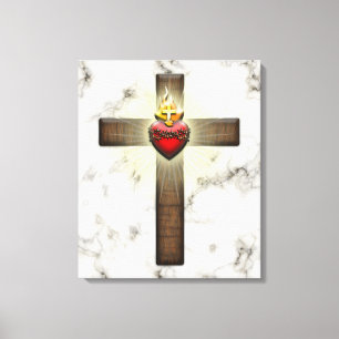 Heiliges Herz von Jesus-Kreuz Leinwanddruck