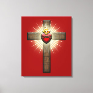Heiliges Herz von Jesus-Kreuz Leinwanddruck