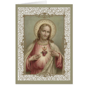 Heiliges Herz von Jesus mit dekorativer Grenze