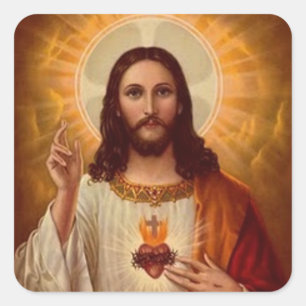 Heiliges Herz von Jesus Quadratischer Aufkleber