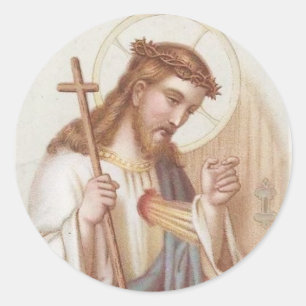 Heiliges Herz von Jesus Runder Aufkleber