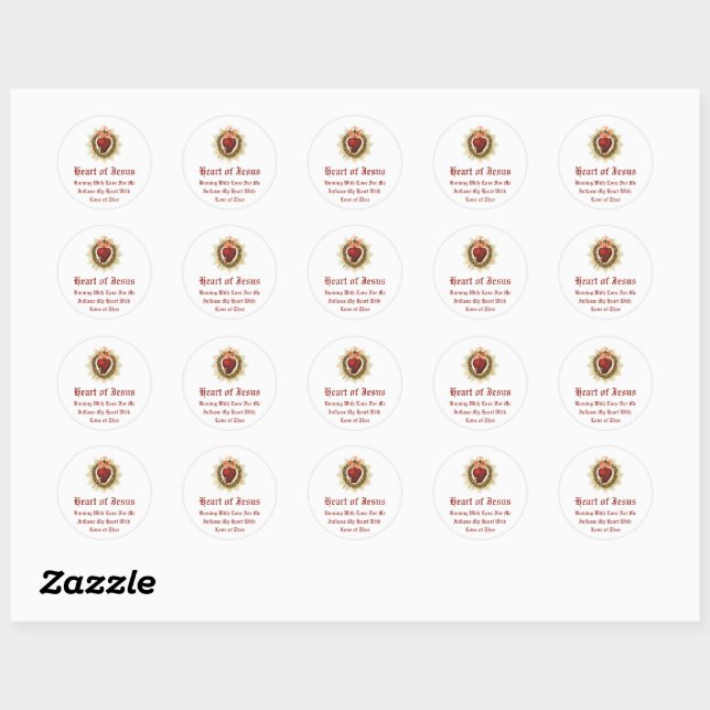 Heiliges Herz von Jesus Stickers (Blatt)