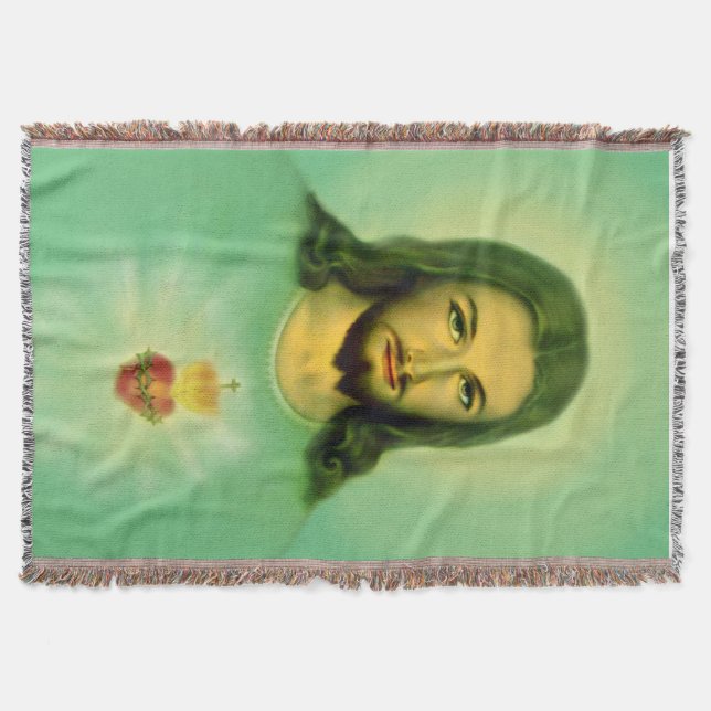 Heiliges Herz von Jesus werfen Blanket Decke (Vorderseite)
