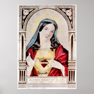 Heiliges Herz von Mary - 1856 Poster