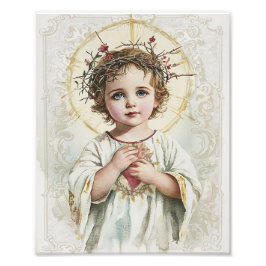 Heiliges Herzkind Jesus Vintag Religiös Fotodruck