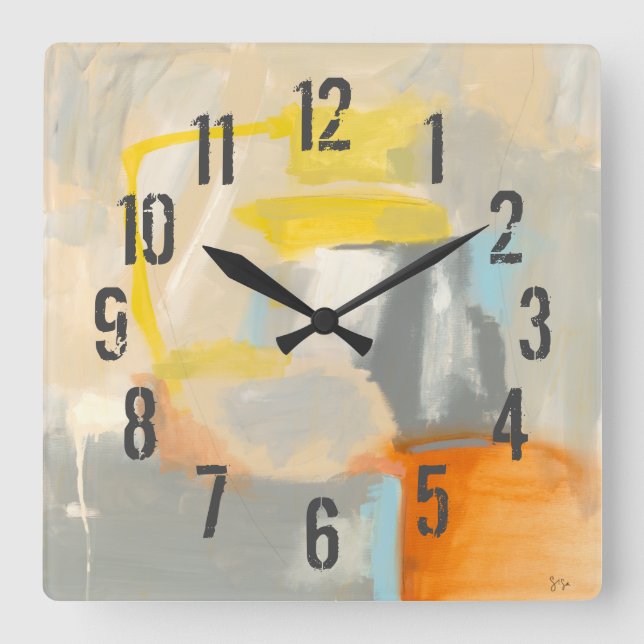 Heiliges I Quadratische Wanduhr (Vorderseite)