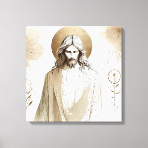 Heiliges Jesus-Christus-Porträt – Spirituell Leinwanddruck