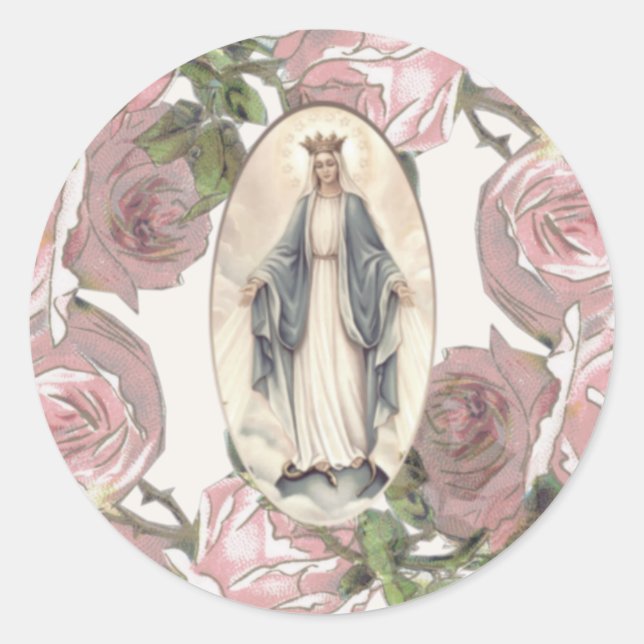 Heiliges katholisches Herz Jesu Runder Aufkleber (Vorderseite)