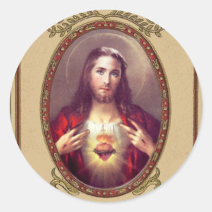 Heiliges katholisches Herz Jesu Runder Aufkleber