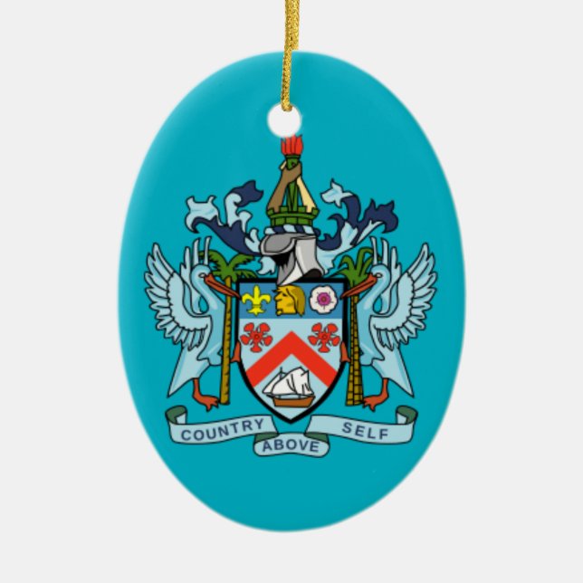 Heiliges Kitts* u. Nevis-Weihnachtsverzierung Keramikornament (Vorne)