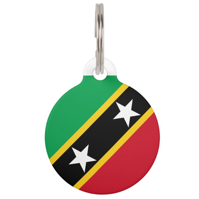 Heiliges Kitts und Nevis-Flagge Haustiermarke (Rückseite)